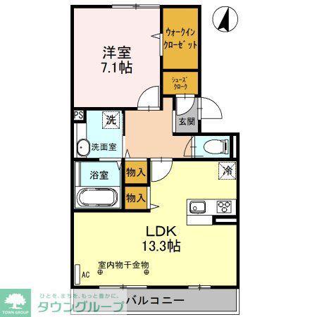 匠乃館C(1LDK/2階)の間取り写真