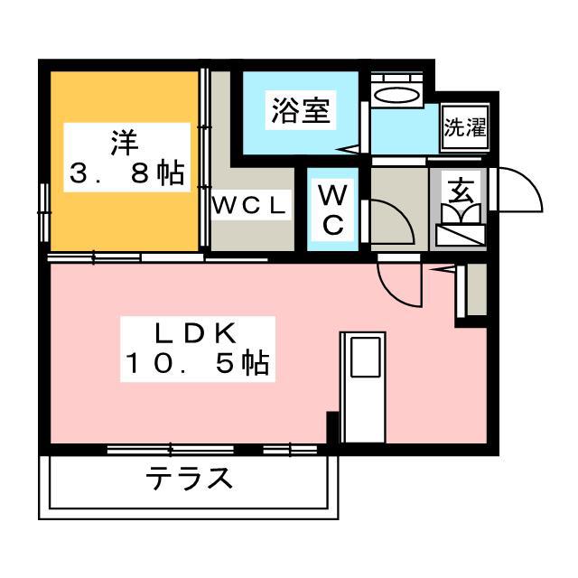 D-ROOM博多駅南(1LDK/1階)の間取り写真
