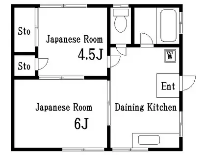 サニーエルム(2DK/2階)の間取り写真