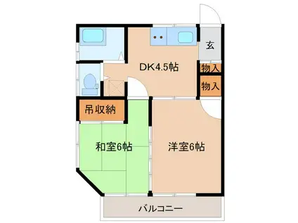 葵ハイツ(2DK/2階)の間取り写真