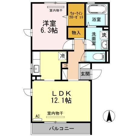 フォーシーズンズ(1LDK/3階)の間取り写真
