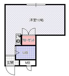 大和ヒューマンハイツ点野B棟(ワンルーム/3階)の間取り写真