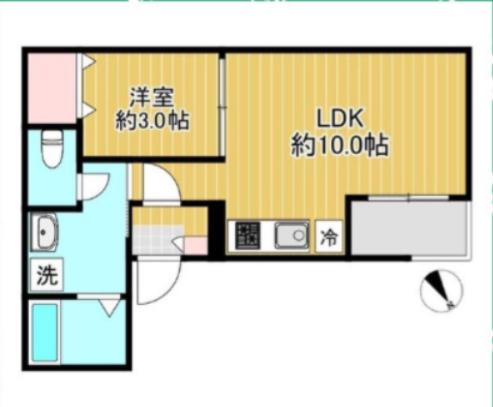 SHOKEN VILLA川名(1LDK/1階)の間取り写真