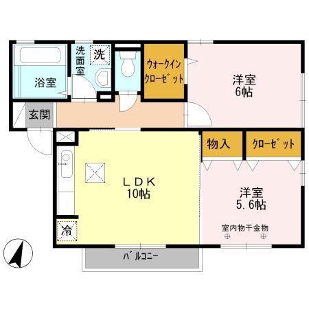 アリエッタ(2LDK/1階)の間取り写真