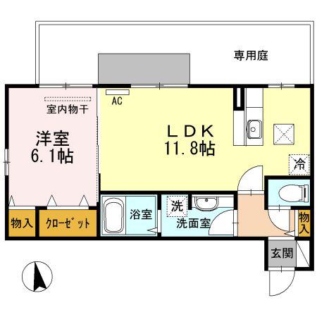 クレール・メゾン(1LDK/1階)の間取り写真