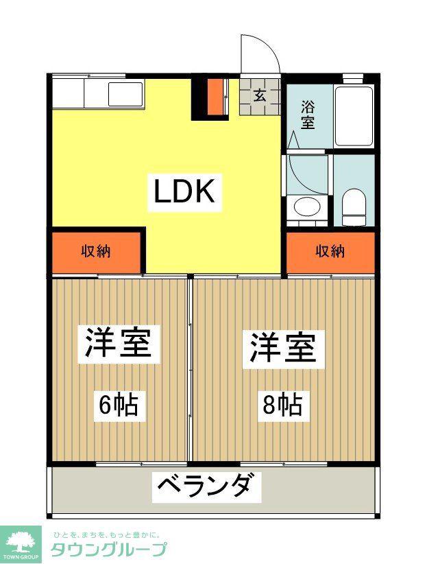 LA.HILL(2LDK/1階)の間取り写真