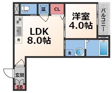 メゾンアイギス(1LDK/2階)の間取り写真