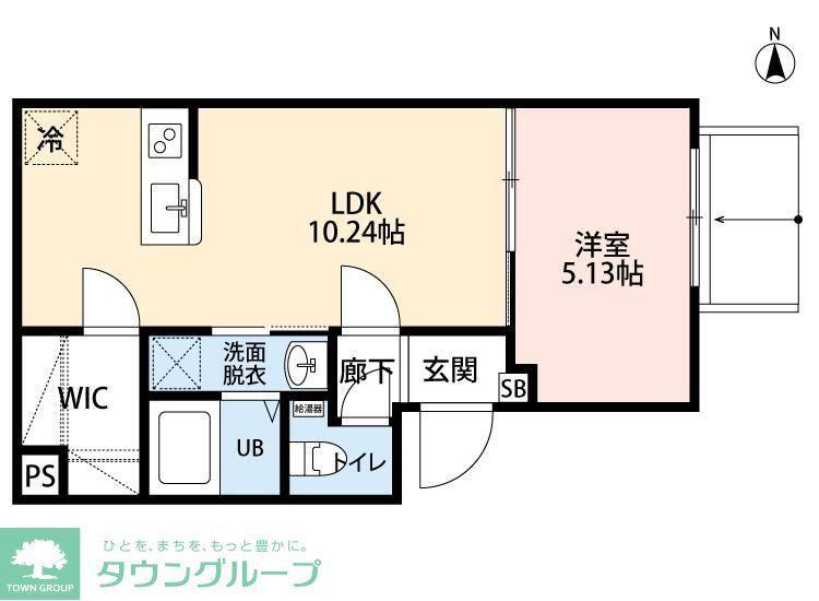 OP-TION YAYOICHO(1LDK/1階)の間取り写真