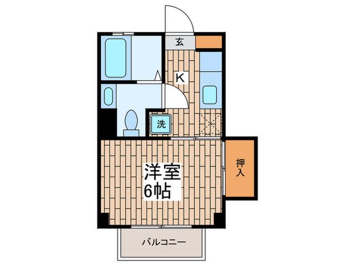 サンヒュッテ(1K/2階)の間取り写真