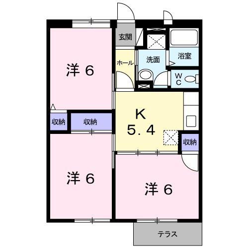 POP TOWNI(3K/1階)の間取り写真