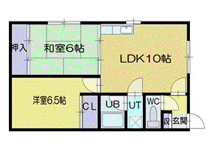 第二すずらんコーポ(2LDK/2階)の間取り写真