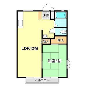 ベルシティ桑野(1LDK/1階)の間取り写真