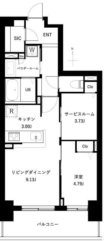 アーバンパーク谷在家(1SLDK/2階)の間取り写真