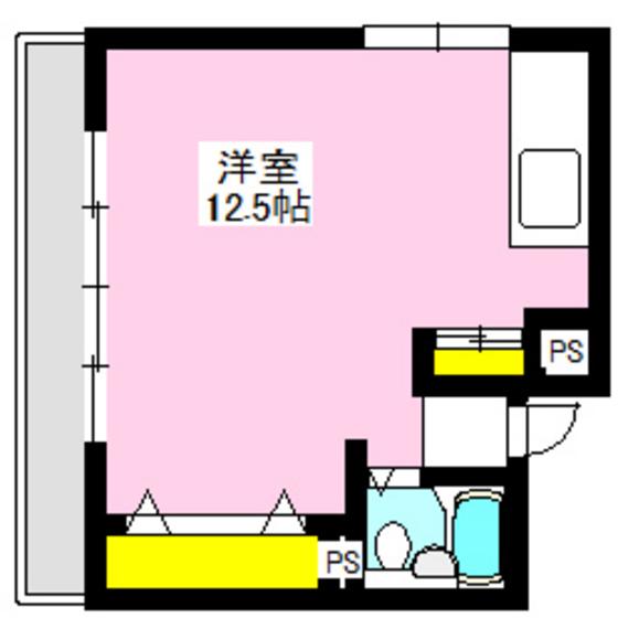 ヴィラ高崎(ワンルーム/3階)の間取り写真