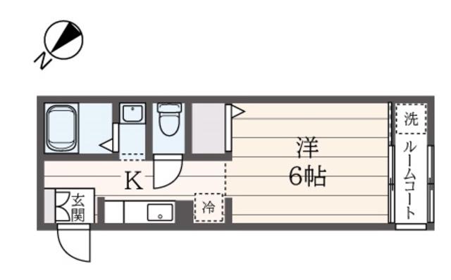 CASA FIORE(1K/1階)の間取り写真