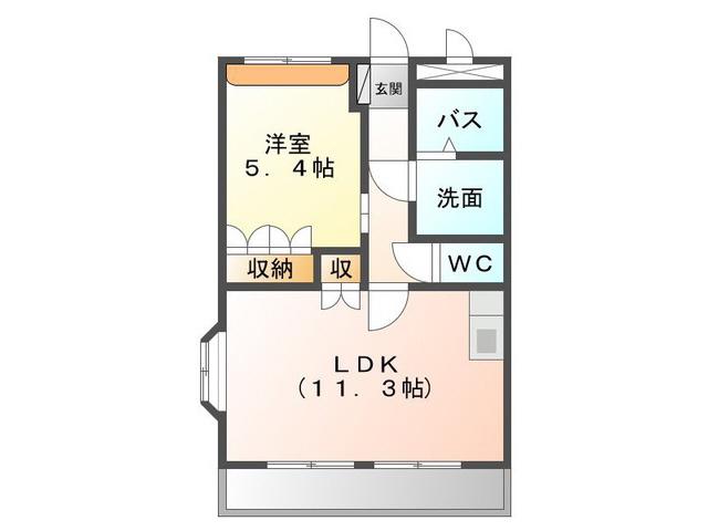 エトワールエデンM(1LDK/2階)の間取り写真