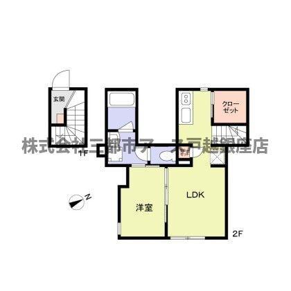 WOODCREST大井RESIDENCE(1LDK/2階)の間取り写真
