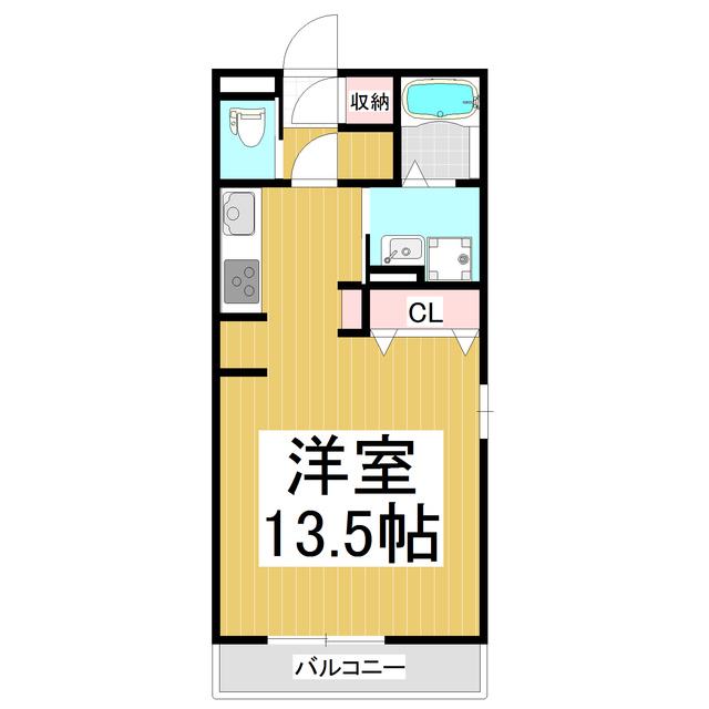 プランタンIII(ワンルーム/3階)の間取り写真