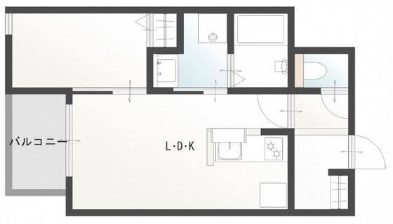 LIEN高取(1LDK/3階)の間取り写真