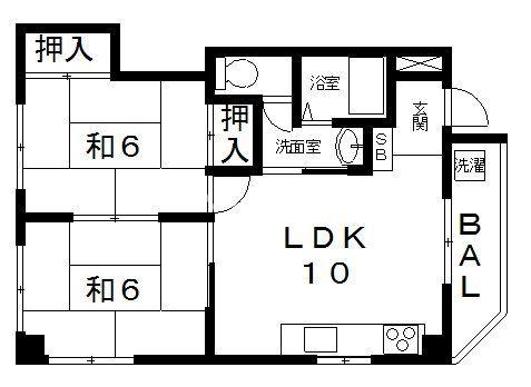 スタンヒル久宝園(2LDK/1階)の間取り写真