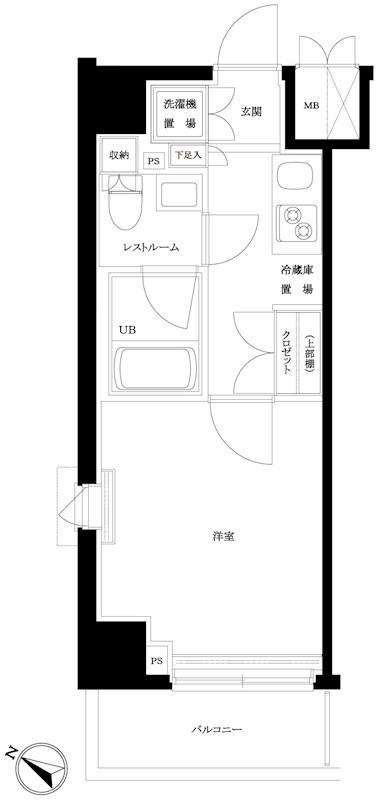 ルーブル川崎貝塚弐番館(1K/3階)の間取り写真