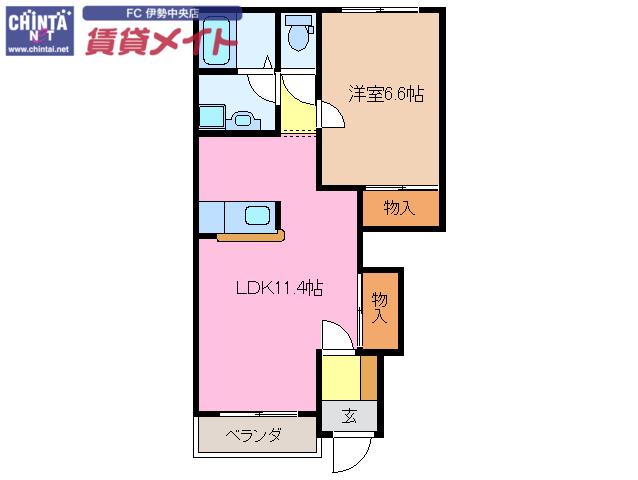 メゾンソレイユ(1LDK/1階)の間取り写真