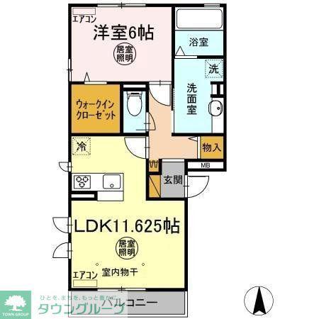 グレイスコート A(1LDK/3階)の間取り写真