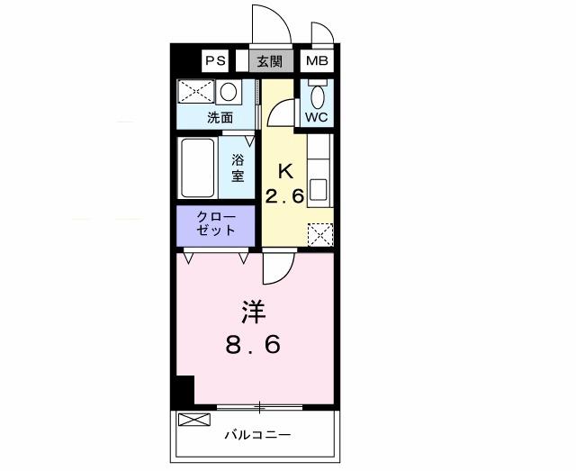 メゾンドカンパニュル(1K/1階)の間取り写真
