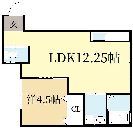 フォレスタ上高野(1LDK/1階)の間取り写真