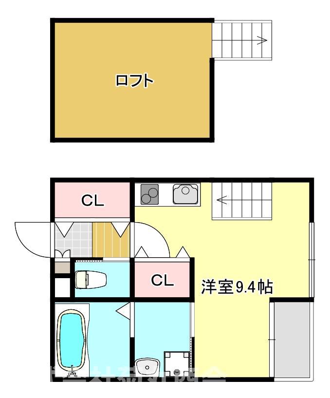 バンディエラII(1K/1階)の間取り写真