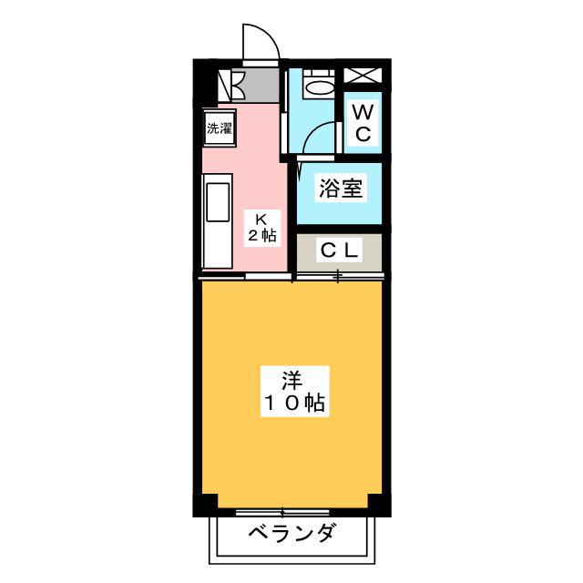 A&N HILLS A(1K/2階)の間取り写真