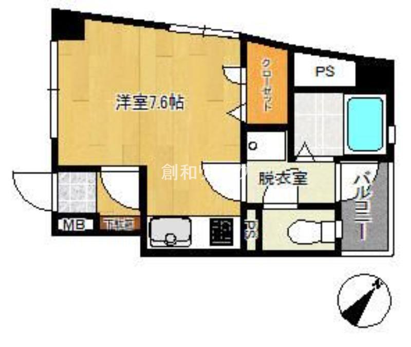 モンパルト万屋(ワンルーム/7階)の間取り写真