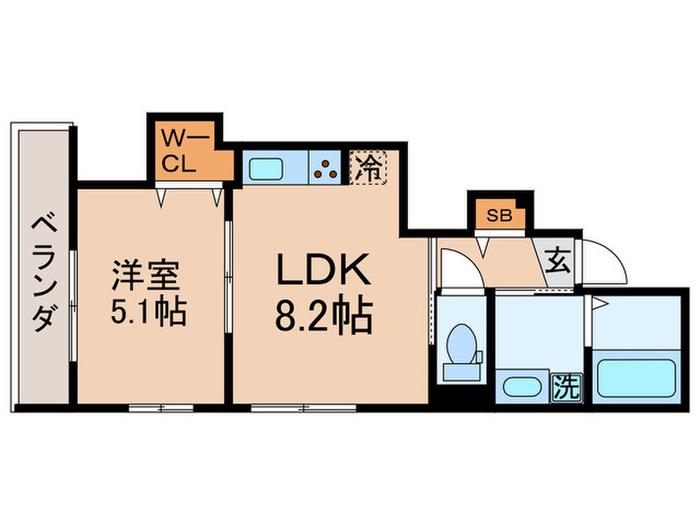 メテオラ(1LDK/2階)の間取り写真