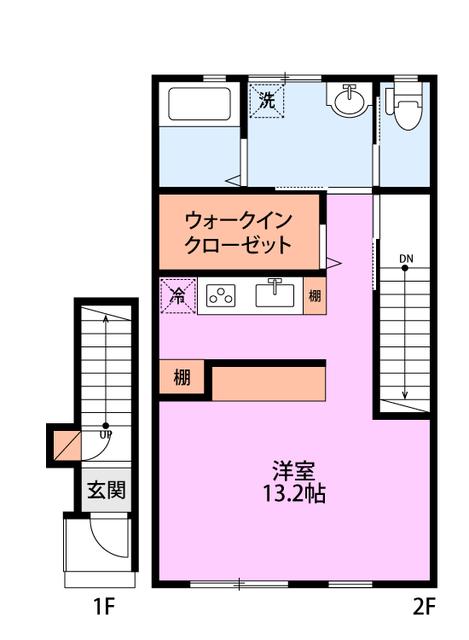 レデス関屋(ワンルーム/2階)の間取り写真