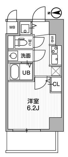 LA DOUCEUR江坂II(1K/7階)の間取り写真