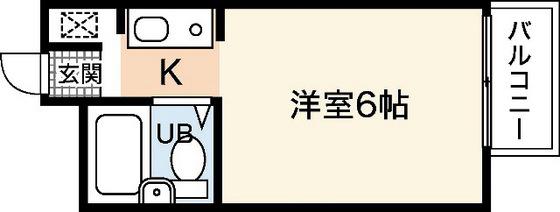 楠木サンバレー(ワンルーム/1階)の間取り写真