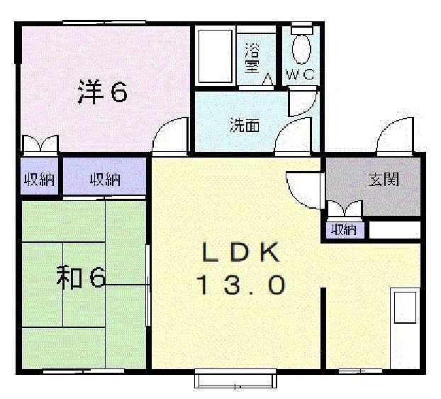 共栄ハイツ(2LDK/2階)の間取り写真