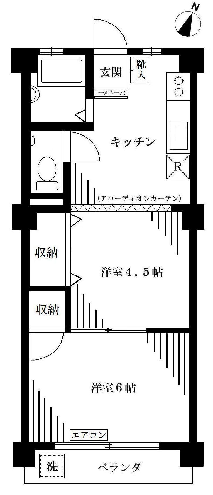 コーポラス広田(1LDK/2階)の間取り写真