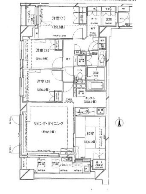 パークホームズ住吉南(4LDK/5階)の間取り写真