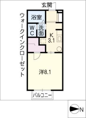LIBERTA松本(1K/1階)の間取り写真