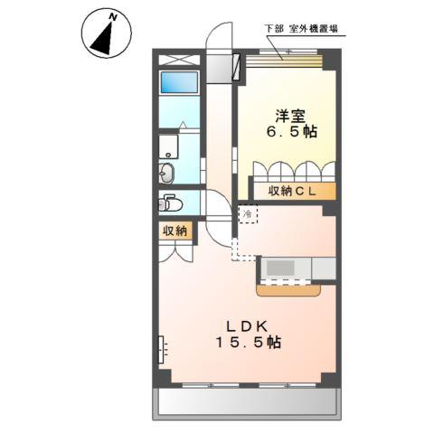 プロムナード(1LDK/1階)の間取り写真