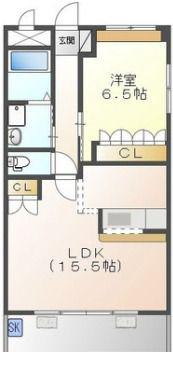 ロイヤルヒルズ KOIZUMI(1LDK/1階)の間取り写真