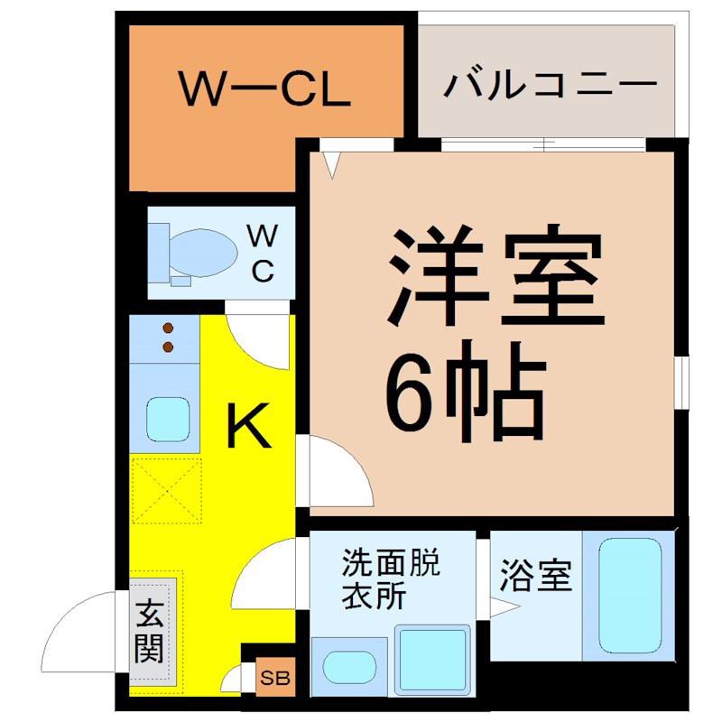 セレッサ八田(1K/2階)の間取り写真