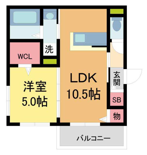 ヘーベルメゾン神楽夙川イースト(1LDK/1階)の間取り写真