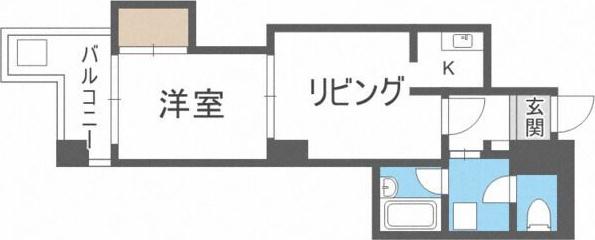 グローバル琴似(1LDK/2階)の間取り写真