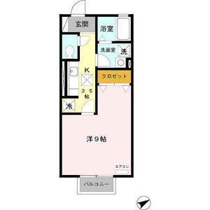ヴァンヴェールB棟(1K/1階)の間取り写真