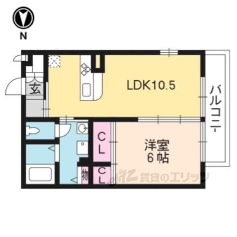 セジュール離宮(1LDK/2階)の間取り写真