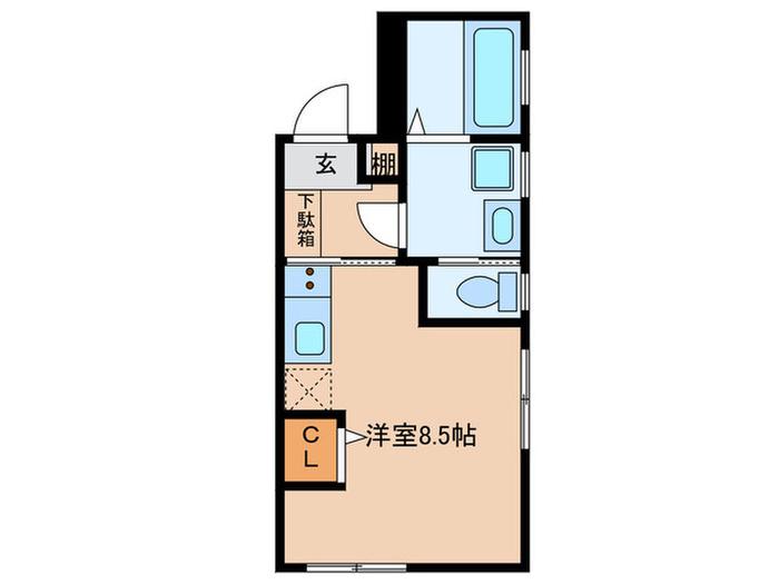 CASA AVENUE OKAZAKI(ワンルーム/1階)の間取り写真