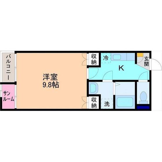 DOWELL天正寺(1K/2階)の間取り写真