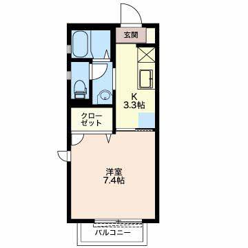 CASA FELICE(1K/1階)の間取り写真